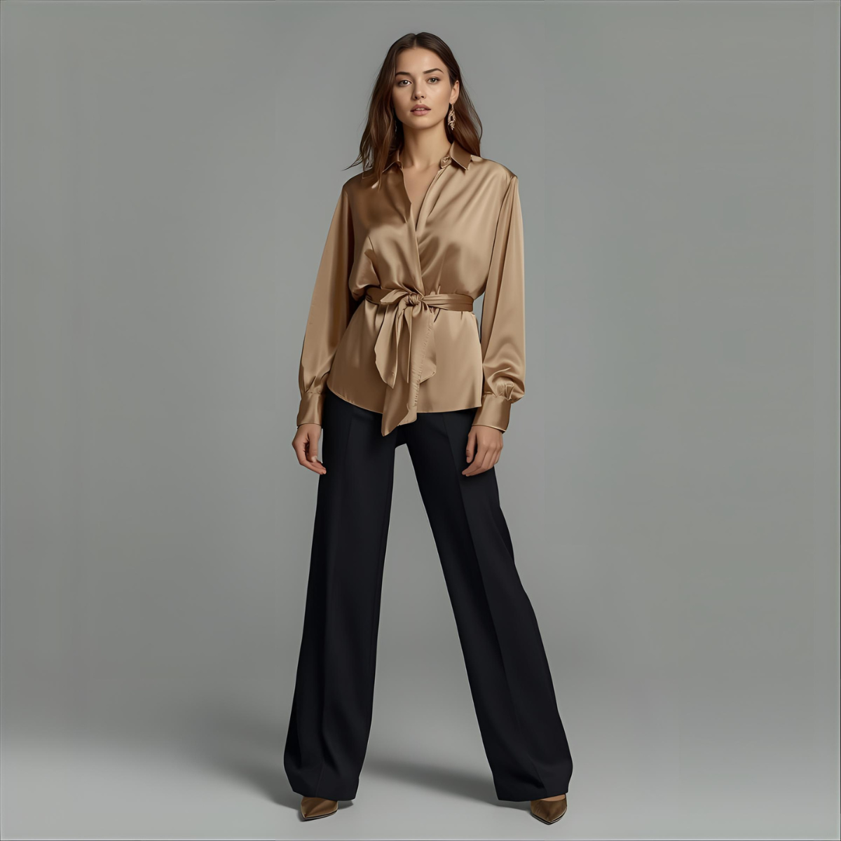 LUMINARA | Seidenbluse in Champagnergold