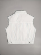 Johanna - Ärmellose Denimjacke mit praktischen Klappentaschen