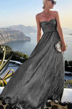 Schulterfreies Damen-Maxikleid