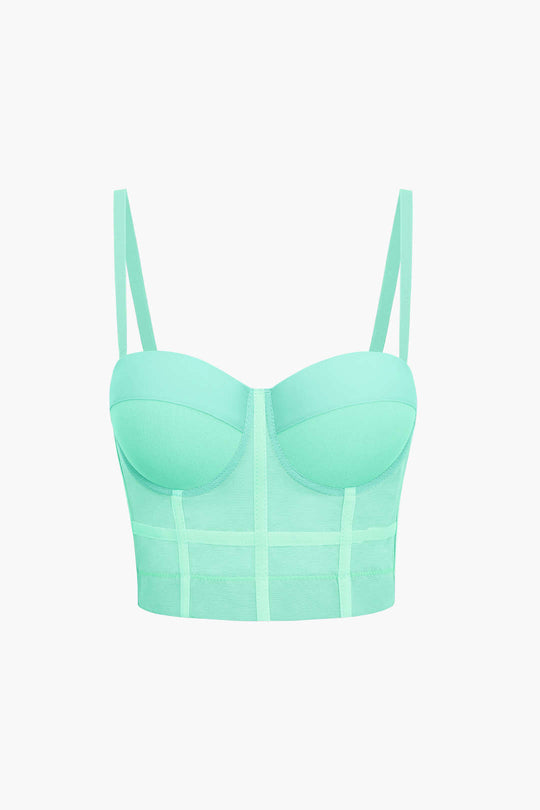 Mesh-Bustier-Top mit passendem Unterwäscheset