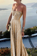 Schulterfreies Damen-Maxikleid