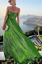 Schulterfreies Damen-Maxikleid