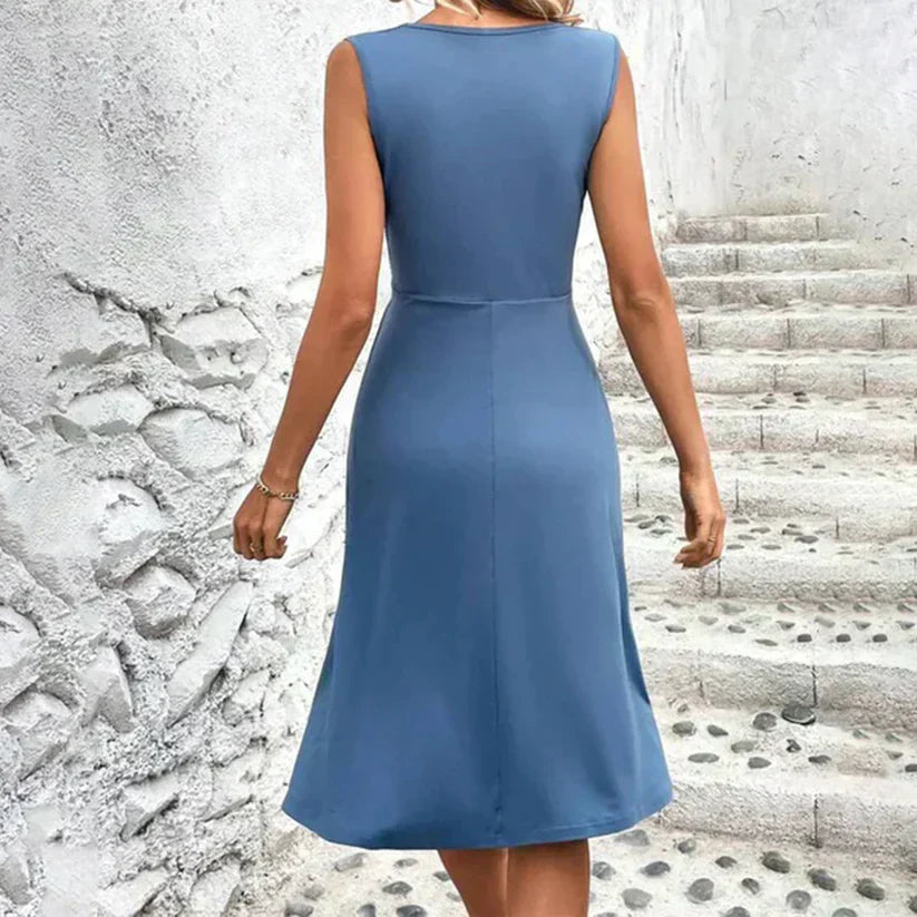 Sommerliches knielanges Damen-Midi-Kleid