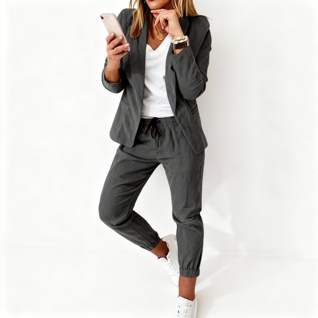 Elegantes Damen Blazer- und Jogger-Set – Stilvolles Kombinationsoutfit