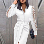 Elegantes Langarm-Cocktailkleid für Damen | Glamouröses Abendoutfit