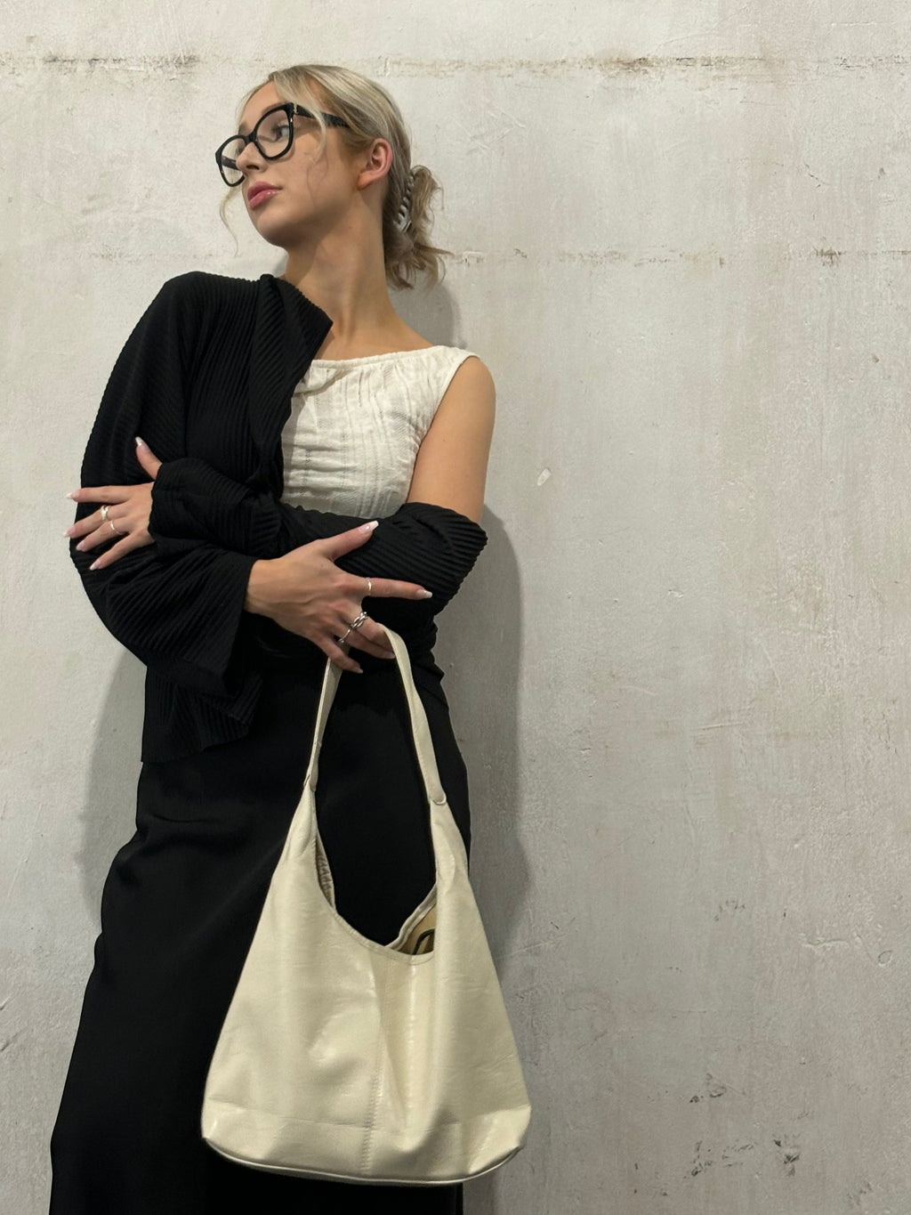 Vintage-inspirierte, abgenutzte Ledertasche