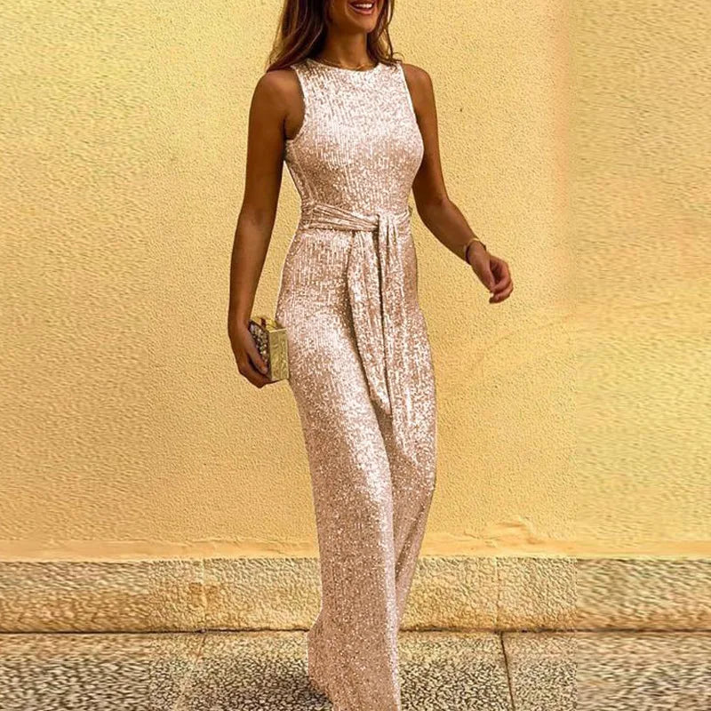 Eleganter Pailletten-Jumpsuit