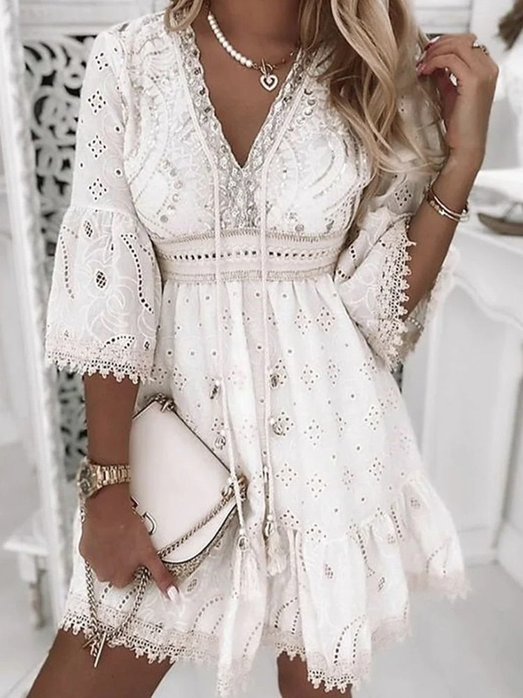 Ibiza-inspiriertes Boho-Kleid