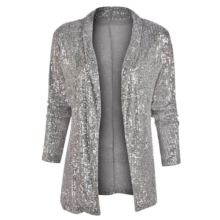 Glitzernde Pailletten-Blazer-Weste