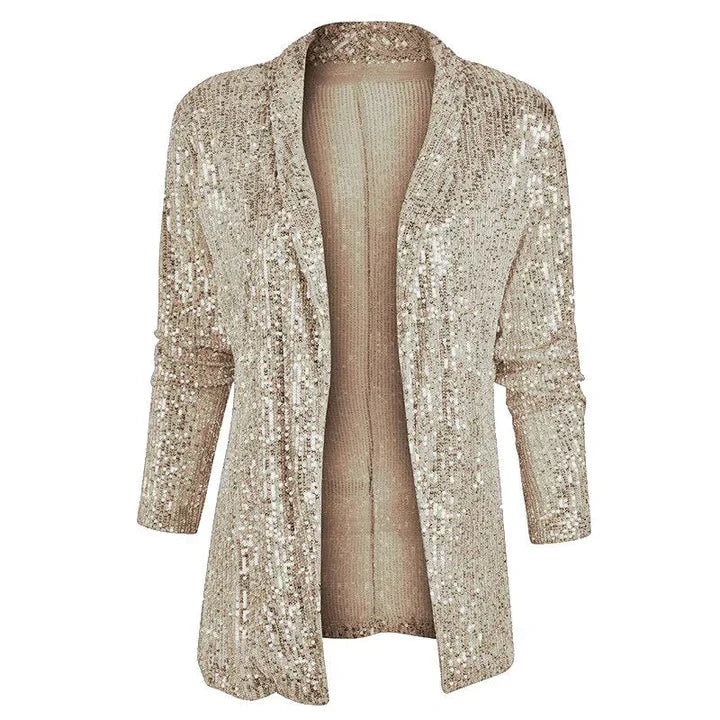 Glitzernde Pailletten-Blazer-Weste