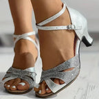 Glänzende Damen High-Heel Sandalen