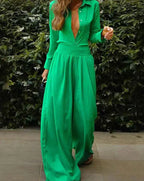 Retro Damen-Jumpsuit mit anpassbarem Stretchbund