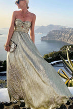 Schulterfreies Damen-Maxikleid