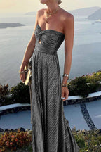 Schulterfreies Damen-Maxikleid