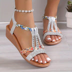 Boho-Chic Geflochtene Keil-Sandalen