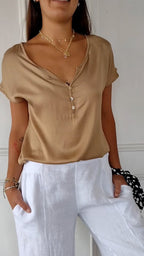 Komfortables V-Ausschnitt T-Shirt