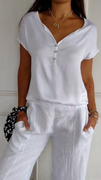 Komfortables V-Ausschnitt T-Shirt