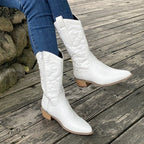 Stilvolle Metallische Western-Stiefel